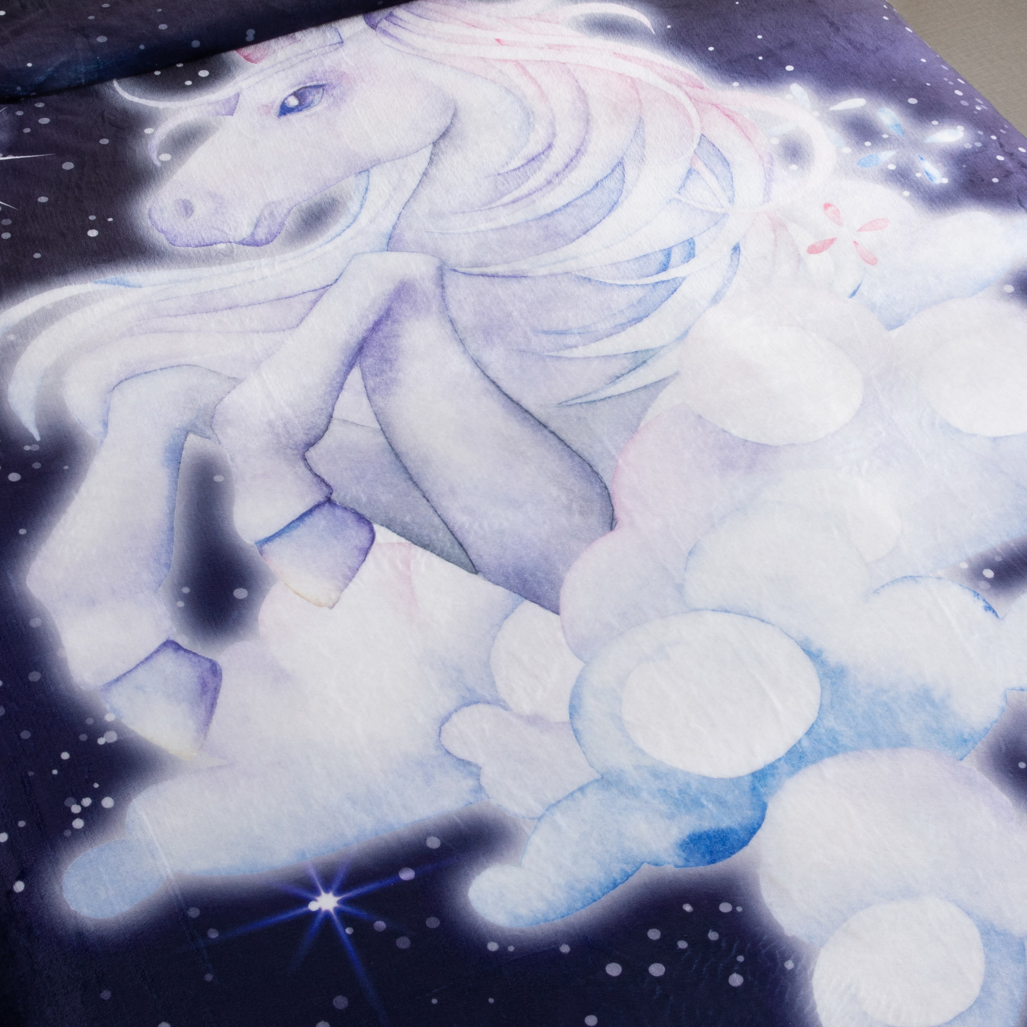 Unicorn Royal Plush▪︎Raschel▪︎Throw Blanket▪︎Soft Warm▪︎Washable▪︎Sz  50X60▪︎NEW▫