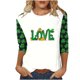 thumbnail image 4 of Camiseta de Cuello Redondo de Impresión Casual de Manga Superior de 3/4 de las Mujeres, Poliéster Ligero para la Fiesta de Verano de Primavera Y Diario, 4 of 7