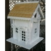 9.5" Fully Functional White Arbor Cottage Outdoor Garden Birdhouse