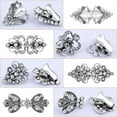 thumbnail image 5 of 4pcs  Rhinestone Sweater Swirl Clips Vintage Flower Cape Cloak Clips Cardigan Shawl Collar Clasp Dress Shirt Brooch Clips for Women，Antique Silver, 5 of 8