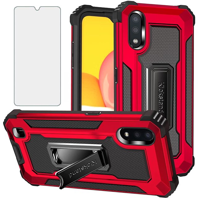 IBAOLE Compatible with Huawei P30 Lite Case and Tempered Glass Screen Protector Cover Stand Ring Holder Kickstand Cell Accessories Phone Cases for Hawaii P30Lite P 30 30Lite Women Men RedRed-