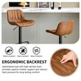 thumbnail image 6 of FIRAVOE Swivel Bar Stools Set of 3 (Adjustable Height 25"-33") Counter Height Bar Stools with Back, Modern Faux Leather Barstools for Kitchen Island, Brown, 6 of 9