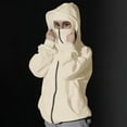 thumbnail image 2 of SAFUNY Women’s full coverage hooded jacket with face covering design lightweight versatile for outdoor activities daily wear all seasons Beige L, 2 of 2
