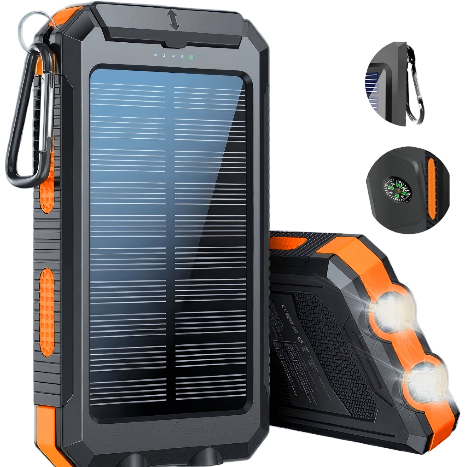 BAOKALER Solar Power Bank, Portable Charger, 20000mAh Solar Charger with LED Flashlight, IP65 Waterproof External Backup Battery Pack Perfect for Camping, Outdoor Activities