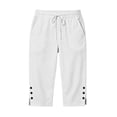 thumbnail image 7 of Luhomi Capri Pants for Women Split Button Elastic Waist Capris Summer Casual Loose Lounge Slacks with Pockets, 7 of 7