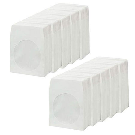 Paper Sleeve Flap Clear Window BestDuplicator White Cd/Dvd Paper Media Sleeves Envelopes with Flap and Clear Window (1000 Sleeves) ()