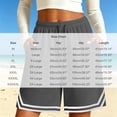 thumbnail image 3 of Costeam Womens Striped Hem Mesh Basketball Shorts Dual Side Slip Pockets Self Fabric Drawstring Full Elastic High Waist Breathable Loose Mid Knee Athletic Workout Short Bottoms, 3 of 8