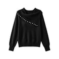 thumbnail image 6 of Vynhevius Womens Beaded Cowl Neck Sweater Long Sleeve Casual Winter Pullover Top, 6 of 6