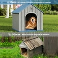 thumbnail image 4 of Bifanuo Large Dog House, PP Material Indoor Outdoor with Windows for Medium Large Dogs, Weatherproof Puppy Shelter with Elevated Floor & Air Vents, Easy Clean and Assemble (Blue, 36.2"L×38"W×38"H), 4 of 8