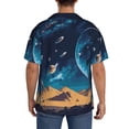 thumbnail image 3 of Fotbe Astronaut In A Space Suit On The Planet Camisa Estampada de Manga Corta para Hombre, Casual de Verano, Estilo Playero, Sin Arrugas-Medium, 3 of 5