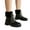Black, variant on Womens Fuzzy Ankle Boots Ladies Casual Lace Up Mid Calf Combat Booties Winter Warm Non Slip Platform Boots Black Size 6