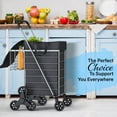 thumbnail image 6 of Stairs Climbing Shopping Cart w/Waterproof Basket Liner and 360° Swivel Wheels | Foldable Collapsible and Lightweight | Perfect for Groceries Laundry Utility Cart - Silver, 6 of 6
