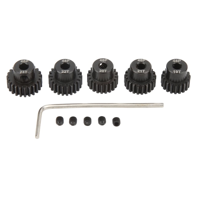 Engranaje de motor de coche RC 48DP de 3,175 mm, 19T, 20T, 21T, 22T y 23T, juego de engranajes de piñón para coche de control remoto RC 1/10