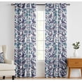 thumbnail image 1 of Vargottam 84 Inch Rod Pocket/Back Tab Cotton Curtains for Windows and Doors- Light Filtering Cotton- Light Filtering Drapes For Doors- Set of 2 Panels, 52"x84"- Floral And Brid Pattern (Purple), 1 of 8
