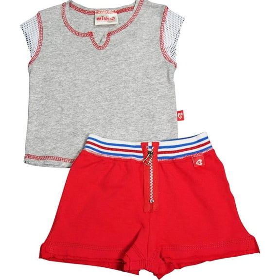Mish Baby Girls' Stylish & Comfy Cotton 2-Piece Short Set 4 Adorable Styles