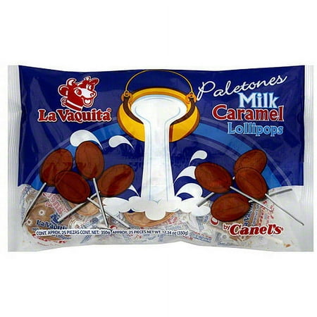 Canels La Vaquita Milk Caramel Lollipops, 24ct (Pack of 12)