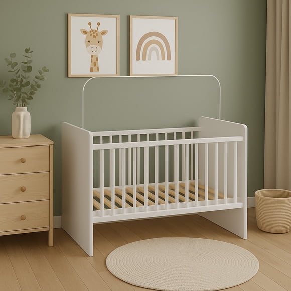 CUNA SIMPLES CON DISEÑO MODERNO BLANCO 102503.0001