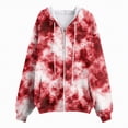 thumbnail image 6 of Towmus Women's Tie-Dye Zip-Up Hoodie Cute Drawstring Gradient Hoodies Long Sleeve, With Pocket XS-6XL, 6 of 6