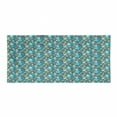 thumbnail image 1 of Floral Gym Towel, Meadow Foliage Plants Petals Essence Blossoming Spring Growth Pattern, One-Sided Quick Dry Microfiber for Beach Fitness & Swimming, 60" x 30", Dark Teal and Pale Orange, by Ambesonne, 1 of 2