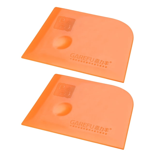 Unique Bargains Plastic Scraper Putty Spatula Spreader Smoothing Tool for Paint Wall Treatment Windshield 5.5' Orange 2 Pcs