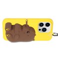 thumbnail image 4 of For Iphone 14 Pro Max Silicone Wallet Phone Case With Lanyard(Yellow Bear),iPhone 16 Pro Max, 4 of 5