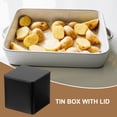 thumbnail image 4 of Uxcell Square Tin Box, Metal Storage Tin Box Portable Storage Container with Lid for Tea Candy Treats Gifts Favor Black, 4 of 7