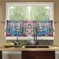 thumbnail image 4 of Yayeee Kitchen Curtains Set of 2 Light Filtering 57"x24" Over Sink Window Panels, Blue Plants Window, 4 of 7