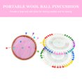 thumbnail image 3 of Pin Fixators Lovely Cushion Needle Pack Stick Bag Storage Wooden Base Wool Purple, 3 of 6