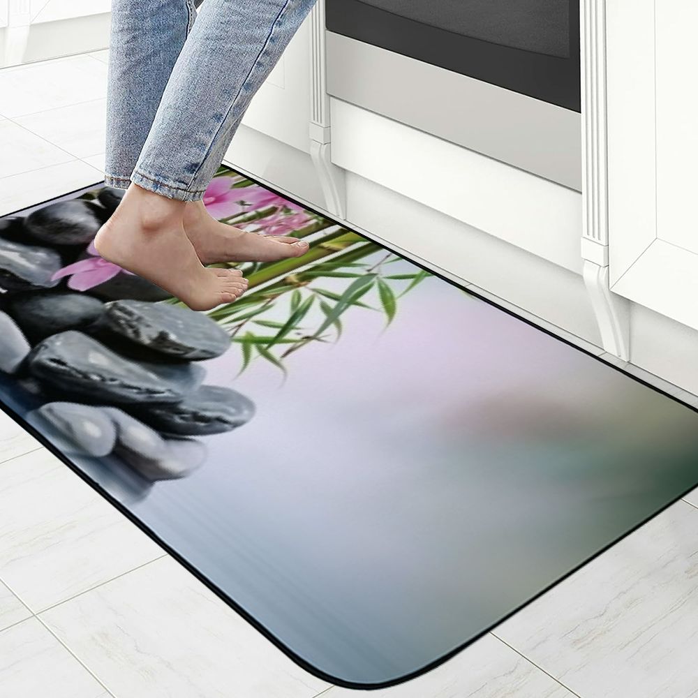 Qinduosi Welcome Doormat Indoor Outdoor Patio Zen Spa Bamboo Door Mats Non-Slip Entrance Mat for Home,Outside Entry,Yard,Floor,Patio  19.68*47.24 in