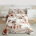 thumbnail image 2 of Homewish Kawaii Cartoon Cat Full Size Comforter Sets for Teen, Watercolor Vintage Flower Bedding Comforter Set, Cute Animal Reversible Bedding Sets, Lightweight Room Decor, 3-Piece, 2 of 7