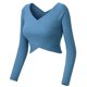 thumbnail image 1 of Ropa de yoga con espalda de belleza para mujer, Camiseta deportiva ajustada y transpirable con ombligo descubierto, Camiseta deportiva de manga larga para otoño e invierno, 1 of 5