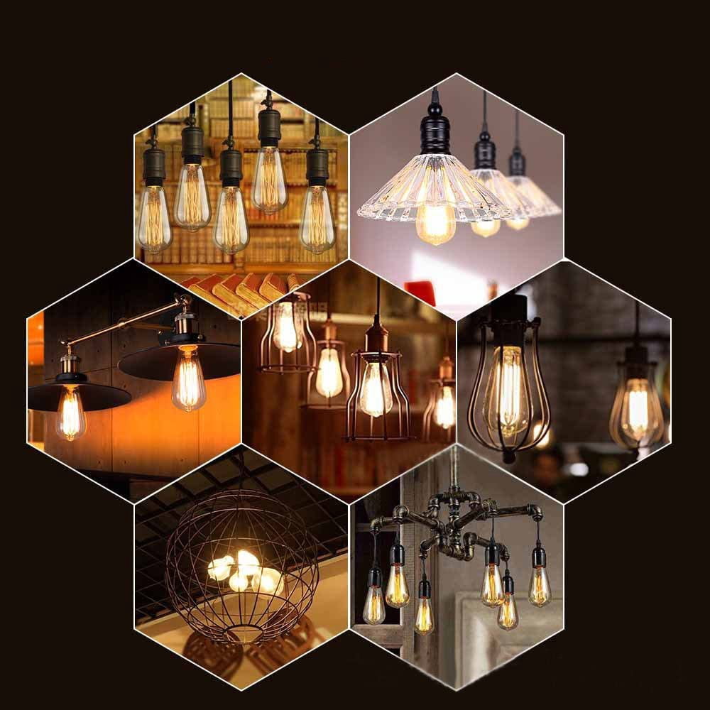 E26 Edison Bulbs, Bravelight Antique Vintage Light Bulbs, Incandescent Light Bulbs, ST64 40W 2700K Warm Dimmable, Squirrel Cage Filament Edison Light Bulb for Table Lamp Home Office Decorative 4 Pack