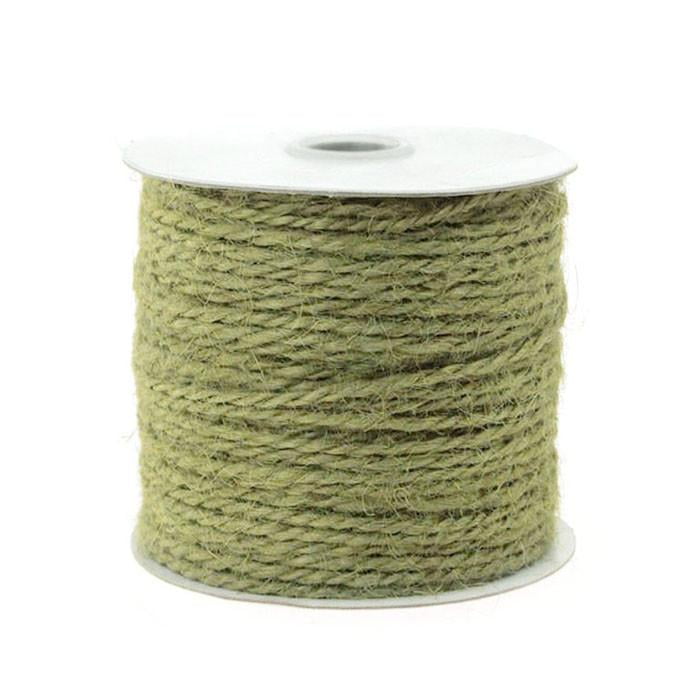 Jute Twine Cord Rope Ribbon, 1/16inch, 100yard, Moss Green