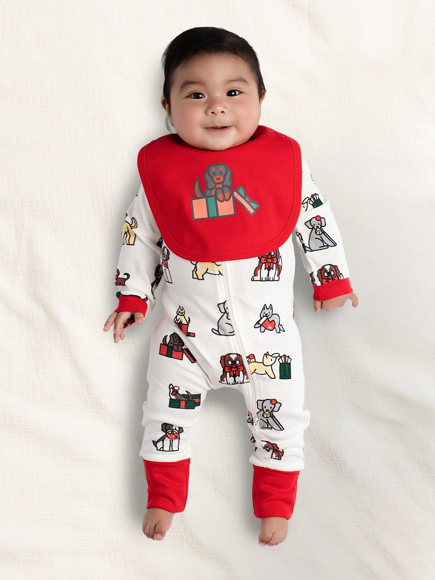 Monica + Andy Organic Cotton One Piece Coverall and Bib Set, Sizes Newborn - 18-24 Months