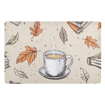 Yayeee Doormat for Indoor Entrance 32" x 20" Non Slippery Floor Rug, Fall Coffee
