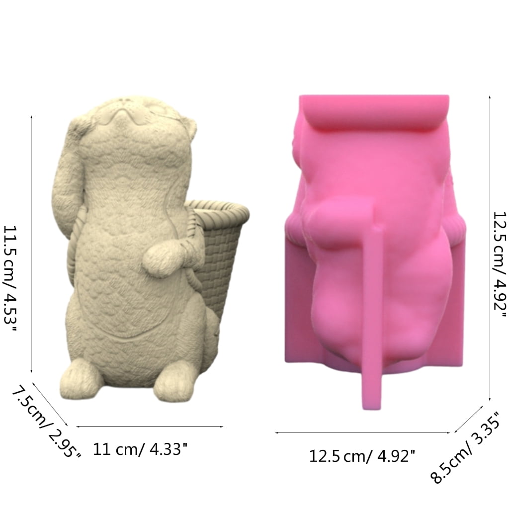 Geemin Nonstick Cute Cat Pen Holder Mold Flower Pot Epoxy Resin Silicone Mold DIY Crafts Ornament Tool for DIY Decoration