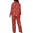 thumbnail image 2 of Renewold Christmas Lights Button Down Pajama Top Set Stretchy Pjs Athletic Tracksuit 2PCS Loose Fit Jogger Clothing Women Home Red Tracksuit Pullover Tops Size XS, 2 of 6