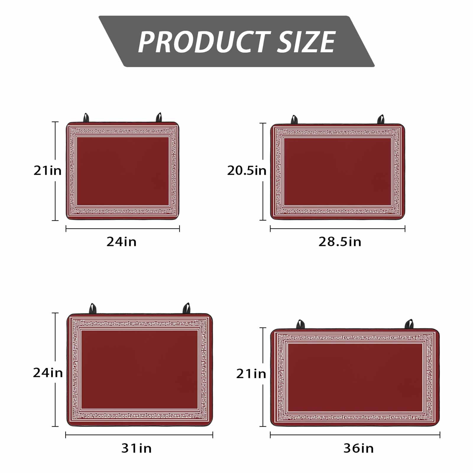 Red Geometric Stove Top Cover for Electric Stove, Heat-proof & Non Slip Glass Top Stove Cover Protector, Country Farm Traditional Chinese Tile Kitchen Flat Cooktop Rubber Mat 28.5x20.5 Inches