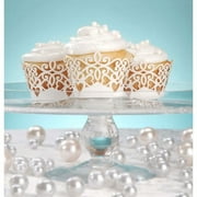 24Pc Pearl Finish Laser Cupcake Wrap