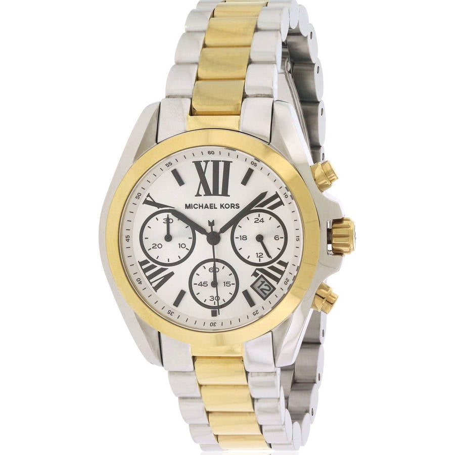 Arbejdsgiver PEF tack Michael Kors Women's Mini Bradshaw Two-Tone Chronograph Watch MK5912 -  Walmart.com