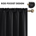 thumbnail image 3 of NEWEEN Solid Color Blackout Rod Pocket Single Curtain Panel, Black, 42 x 95, 3 of 9