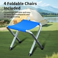 thumbnail image 6 of ZYPPP 4ft Portable and Foldable Indoor Outdoor Camping Table with 4 Chairs Set, Adjustable Height Dining Table, Multifunctional Folding Utility Camp Table for Camping and Parties (Royal Blue), 6 of 9