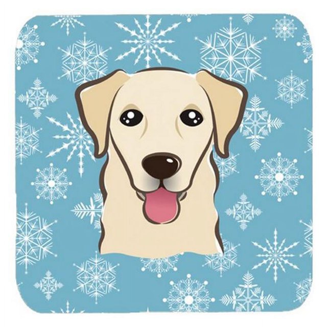 Carolines Treasures BB1686FC Snowflake Golden Retriever Foam Coasters- Set Of 4