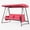 Red, variant on 3-in-1 Hanging Patio Swing Bed with Adjustable Canopy, 3-Seater Supports 600 lbs with 45° Tilt Canopy, Outdoor Waterproof & Rust-Resistant for Garden Backyard, Champagne