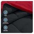 thumbnail image 3 of Twin/Twin Extra Long Comforter - Reversible Colors - Goose Down Alternative - Ultra-Soft - Premium 1800 Series - All Season Warmth - Bedding Comforter (Twin/Twin XL, Black/Red), 3 of 9