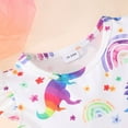 thumbnail image 5 of Bellafa Tollder Girls Cartoon Unicorn Sundress Summer Rullfle Sleeve A-line Dress 2-8 Years Kids Casual Dresses, 5 of 9