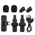 thumbnail image 4 of Riwcyla Wireless Clip,on Lavalier Microphone Omnidirectional Mic 2 1 with Wind Muff Type,C Port Replacement for Android Smartphone Live Stream Interview Recording Video Conference Online Teaching, 4 of 6