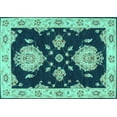 thumbnail image 1 of Ahgly Company Machine Washable Indoor Rectangle Persian Turquoise Blue Traditional Area Rugs, 8' x 12', 1 of 4