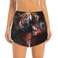 thumbnail image 2 of Balery Cool Tiger Pantalones cortos deportivos para mujer con forro y dos bolsillos, elásticos, para entrenamiento, gimnasio, yoga-XX-Large, 2 of 7