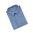 thumbnail image 4 of AZoiNM Men's Business Print Shirt Fitted Spread Collar Wrinkle-Free Long Sleeve Poly-Cotton, 4 of 10